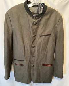 Schneiders Salzburg Size 38 Men’s Joachim Silk Linen Blazer Olive Green Black - Picture 1 of 12