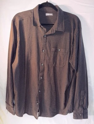 32 Degrees Heat Long Sleeve Button Up Shirt, Black, Size Large, RN165550 - Image 1 of 4