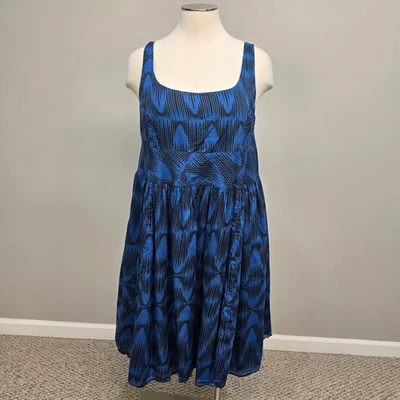 Vestido eShakti Midi Talla Grande 3X Personalizado Azul Negro Ajuste y Acampanado Cócteles Fiesta Foto 1 de 4