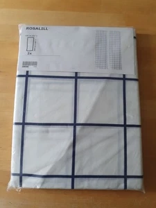 IKEA Rosalill Gardinen Vorhänge weiß / blau Karo 145 x 300 cm NEU OVP - Bild 1 von 9