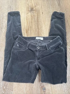Abercrombie Kids Girls Velvet Black Skinny Leg Pants Size 16 - Picture 1 of 4
