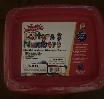 214 Pieces Alpha Magnets Upper & Lowercase Letters And Numbers, Math Symbols New - Image 1 of 2