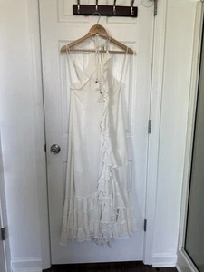Free People Cream Ruffle Dress Summer Small Maxi - Picture 1 of 4
