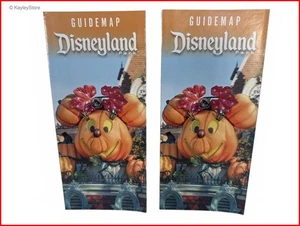 Rare Vintage Disneyland Halloween Guide Map Mickey Pumpkin Original Mint 2pc '24 - Picture 1 of 10