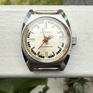 Reloj Dorset Damas Vintage Años 70 Cuerda Manual Fecha Acero Inoxidable Hecho en Suiza - Imagen 1 de 10