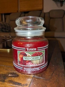 Yankee Candle Black Band Wild Cherry Housewarmer 14.5 Oz. Jar discontinued - Picture 1 of 4