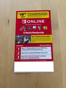 Abbonamento Nintendo Switch Online 12 mesi $19,99 USA - Foto 1 di 1