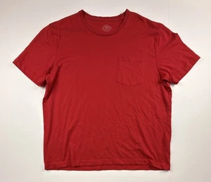 St John's Bay rotes T-Shirt Herren Größe XL 100% Baumwolle Kurzarm Tasche - Bild 1 von 5
