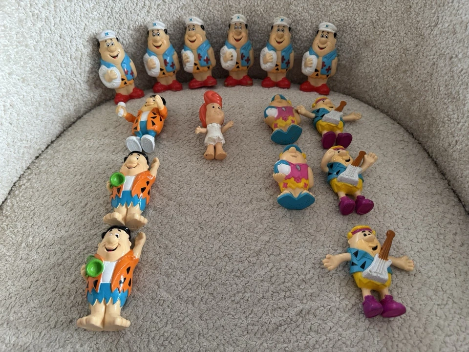Винтажный 90-х McDonald's Flinstones фрукты галечные фигурки лот из 15 - Изображение 1 из 4