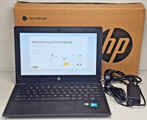 HP Chromebook 11 G9 EE Intel Celeron N4500 4GB @2.80GHz Chrome OS Laptop - Black - Picture 1 of 7