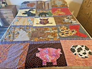 Homemade Beautiful Queen Size Quilt STARTER 77" x 55" Complete the Rest! - Picture 1 of 16