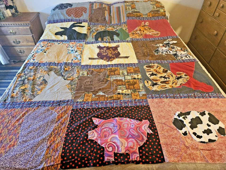 Домашнее красивое стеганое одеяло размера Queen СТАРТЕР 77 x 55 дюймов в комплекте остальное! - Изображение 1 из 4