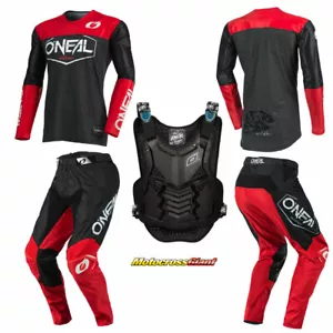 Oneal Mayhem-Lite Hexx Red Jersey Pant Chest Protector Combo - Picture 1 of 44