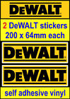 2 DeWALT tools sponsor stickers motorsport car van truck decals toolbox workshop