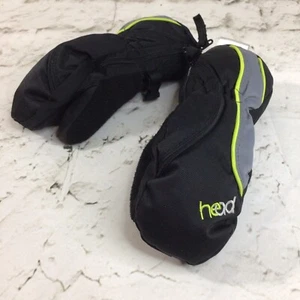 Head Winter Gloves Mittens Sz XXS Childs Black Neon Green Gray - Picture 1 of 6