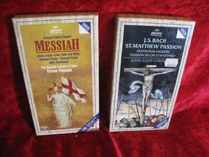 2 X CASSETTE BOX SETS ARCHIV HANDEL MESSIAH, BACH ST. MATTHEWS PASSION - Picture 1 of 5