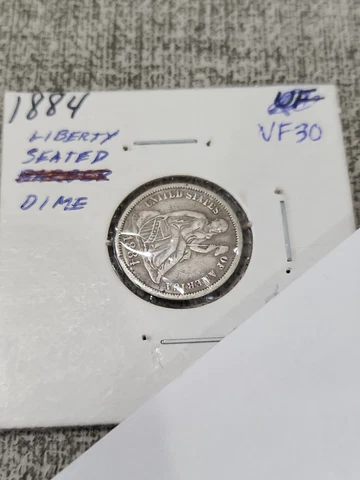 1884 Seated Liberty Dime VF Cover