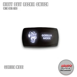 WHITE HORIZONTAL LED Rocker Switch 5 Pin Dual Light 20A 12V ON OFF GORILLA MODE - Picture 1 of 6