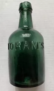 1840s 1850s PHILADELPHIA, PA, TORAM MINERAL WATER BOTTLE, 41 SOUTH STREET, RARE - Picture 1 of 12
