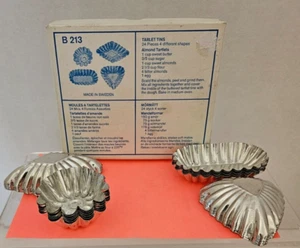 Latas Tartlet 4 Formas 24 Piezas B 213 Hechas en Suecia Caja Original - Imagen 1 de 3
