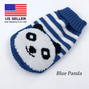 Dog Cute Sweater Warm Winter Size Small Panda Face Pets Cat Clothes - Picture 1 of 5