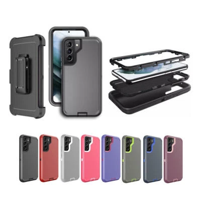 CELLONG For Samsung Galaxy S22 Heavy Duty Hybrid Defender Rugged Case with Holster