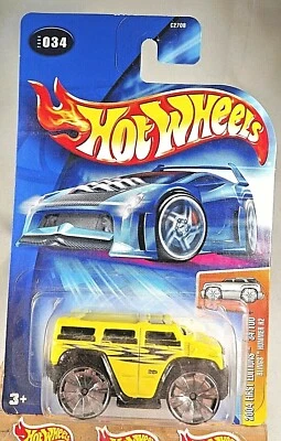 2004 Hot Wheels #34 первое издание 34/100 BLINGS HUMMER H2 желтый с хромированным блеском - Изображение 1 из 4