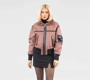 Girls Leather Shearling Sheepskin 100% Genuine Leather fashionable jacket. - Picture 1 of 7