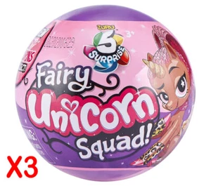 3 neue ZURU 5er Serie 3 Überraschung Fee Einhorn Squad Bälle Magic Wings kostenloser Versand - Bild 1 von 1