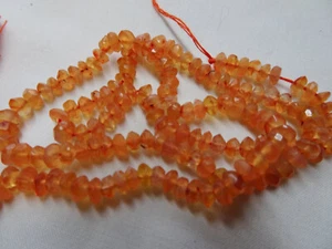 14 1/2" Strand Natural Carnelian Facet Rondell Stone Beads4mm Wide A683 DNG - Picture 1 of 3