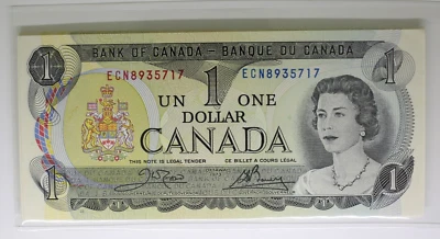 Billete de un dólar de Canadá 1973 ECN89357XX consecutivo sin circular Foto 1 de 2