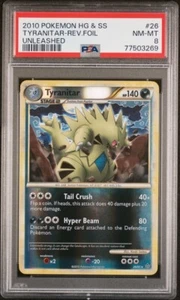 Pokemon 2010 HG&SS Unleashed Tyranitar 26/95 Reverse Holo PSA 8 - Picture 1 of 2