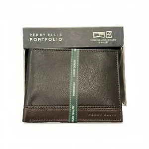 Perry Ellis Portfolio Men's Passcase with Removable ID Wallet Black - Picture 1 of 5
