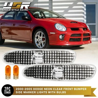 Euro Crystal Clear Bumper Side Marker Lights For 2000-2005 Dodge / Plymouth Neon - Image 1 of 4