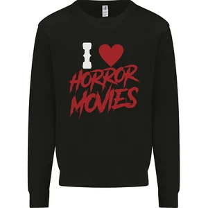 I Love Horror Movies Kids Sweatshirt Jumper - Picture 1 of 3
