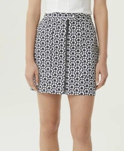 Rebecca Minkoff Ringelblume Frontreißverschluss Minirock Größe 8 Farbe Marine Multi - Bild 1 von 7