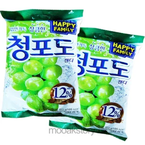 Snack cibo coreano dolce Lotte ChungPodo caramelle all'uva verde aromatico 153 g × 2 ea - Foto 1 di 12