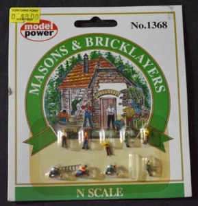N Scale Model Power Figures Mason & Bricklayers Item #1368 - Picture 1 of 2