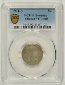 1921-S American Buffalo Nickel 5c PCGS VF Details Cleaned 43259126 - Picture 1 of 4
