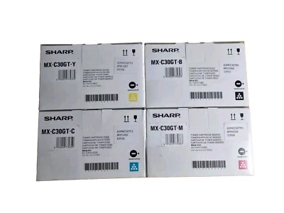 Genuine Sharp MX-C30GT-B,C,M,Y  Toner set of 4 for MX C250F, MX C300W, MX C301W  - image 1 of 4