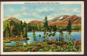 Grassy Pond Maine Doubletop and Oji Mts Mountains Me Postcard Collectible - Bild 1 von 2