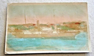 REAL PHOTO PILOT STEAMER CAPTAIN COOK (II) WATSON’S BAY P/M 1910 #18 - Picture 1 of 2