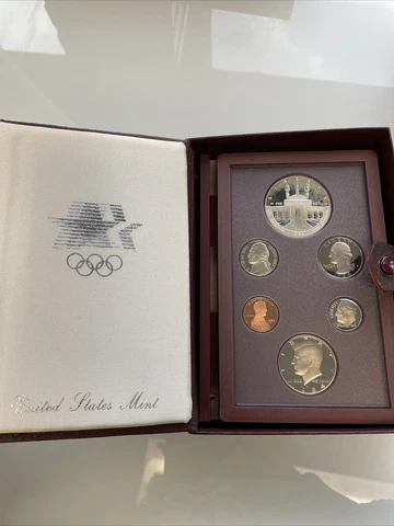 1984 United States Proof Prestige Set Lot Silver Coins Uncirculated Box W/ COA Cover