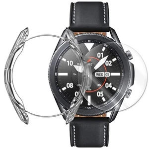 Clear Tempered Glass Screen Protector TPU Case for Samsung Galaxy Watch 3 45mm - Picture 1 of 1