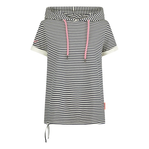 OFF WHITE Felpa con cappuccio donna pelle di sale maglietta con cappuccio Utkleien manica corta righe coulisse