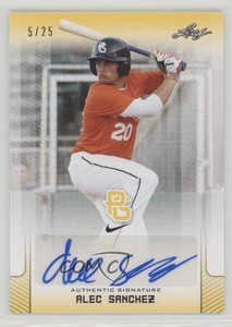 2017 Leaf Perfect Game National Showcase Yellow /25 Alec Sanchez #BA-AS1 Auto