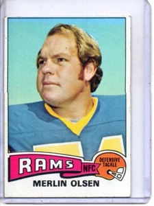 Merlin Olsen Los Ángeles 1975 Topps #525 (Salón de la Fama) - Imagen 1 de 2