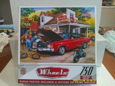 Master Pieces Wheels Getting Dirty Jigsaw Puzzle 750 Pieces Complete - Image 1 of 2