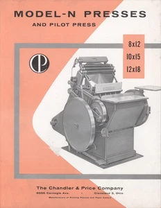 Chandler & Price * Prensas y prensa piloto Modelo N * Folleto vintage... - Imagen 1 de 3