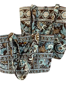 RARE Vera Bradley Retired SET Java Blue Lot Of 2 Purses See Pics Collectible - Picture 1 of 16